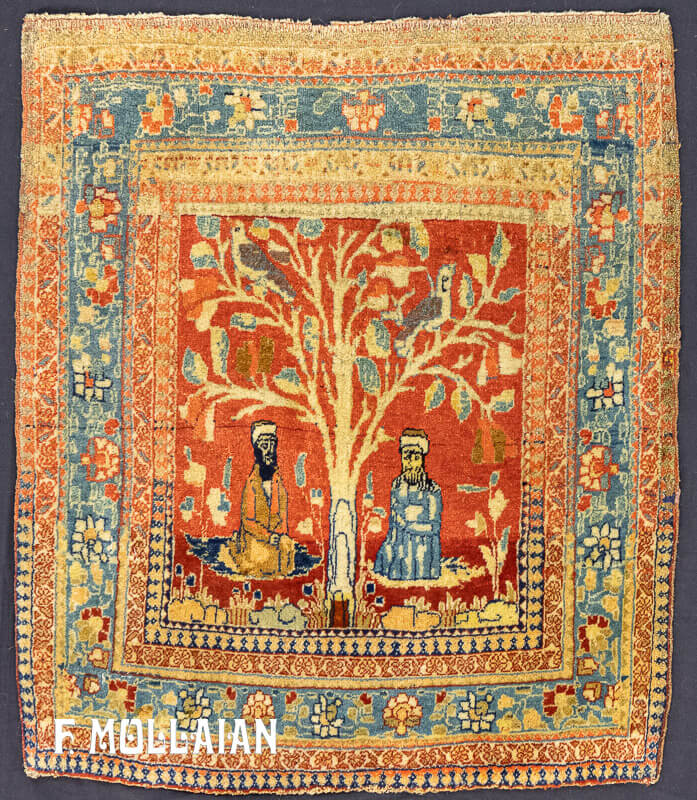 Tapis Kashan Mohtasham Antique n°:34851096
